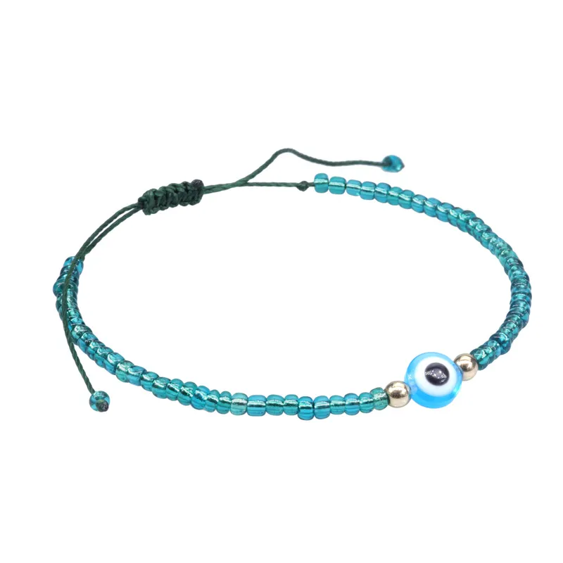 Teal Bead Ojitos Bracelet