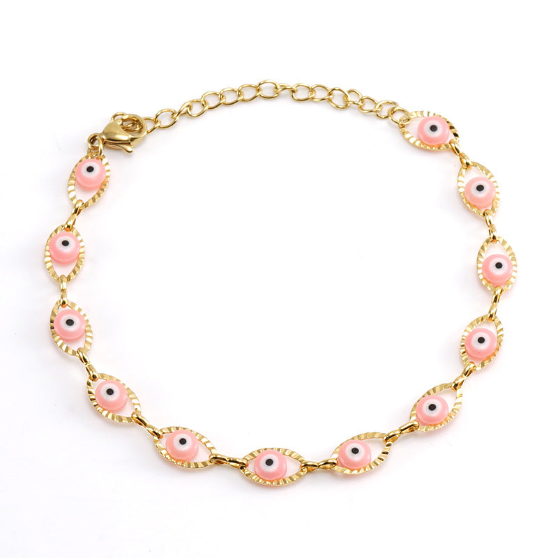 Pink Ojitos Plated Bracelet